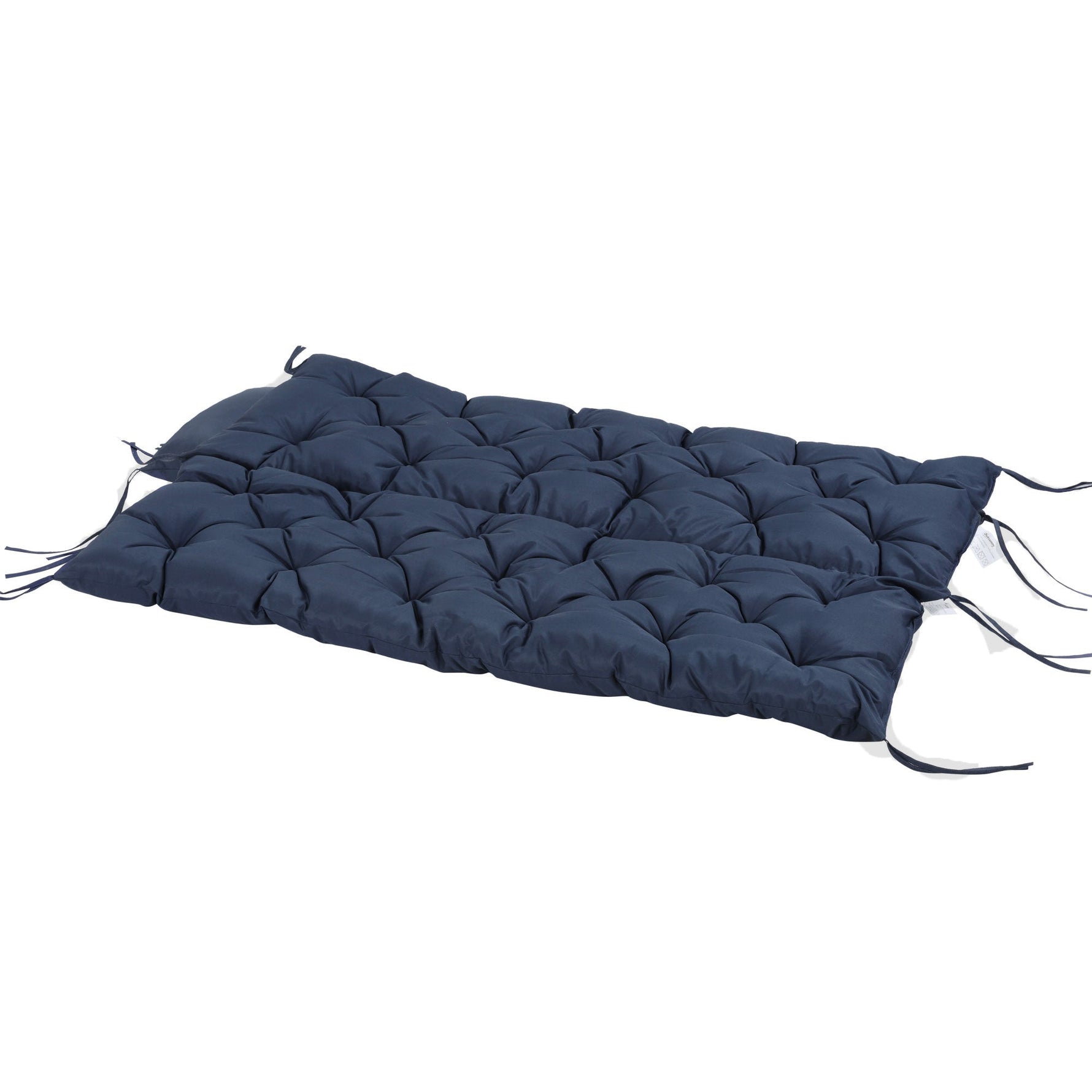 3-Seater Bench Cushion 150x98x8 cm, Outdoor/Indoor Seat Pad with Ties, Dark Blue