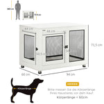 Dog Cage with Table Top, Cushion, 2 Doors, White+Black