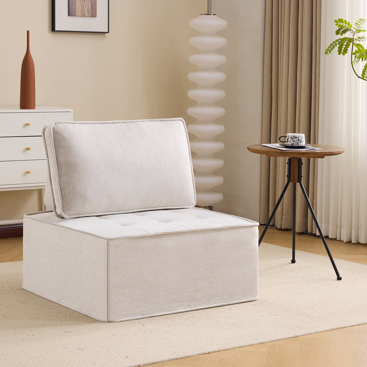 Single Sofa, Small Seating Armchair Beanbag, for Living Room, Bedroom, Guest Room or Children's Room