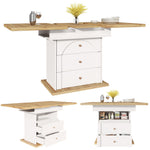 Telescopic Dining Table, Extendable for 4-6 People, White