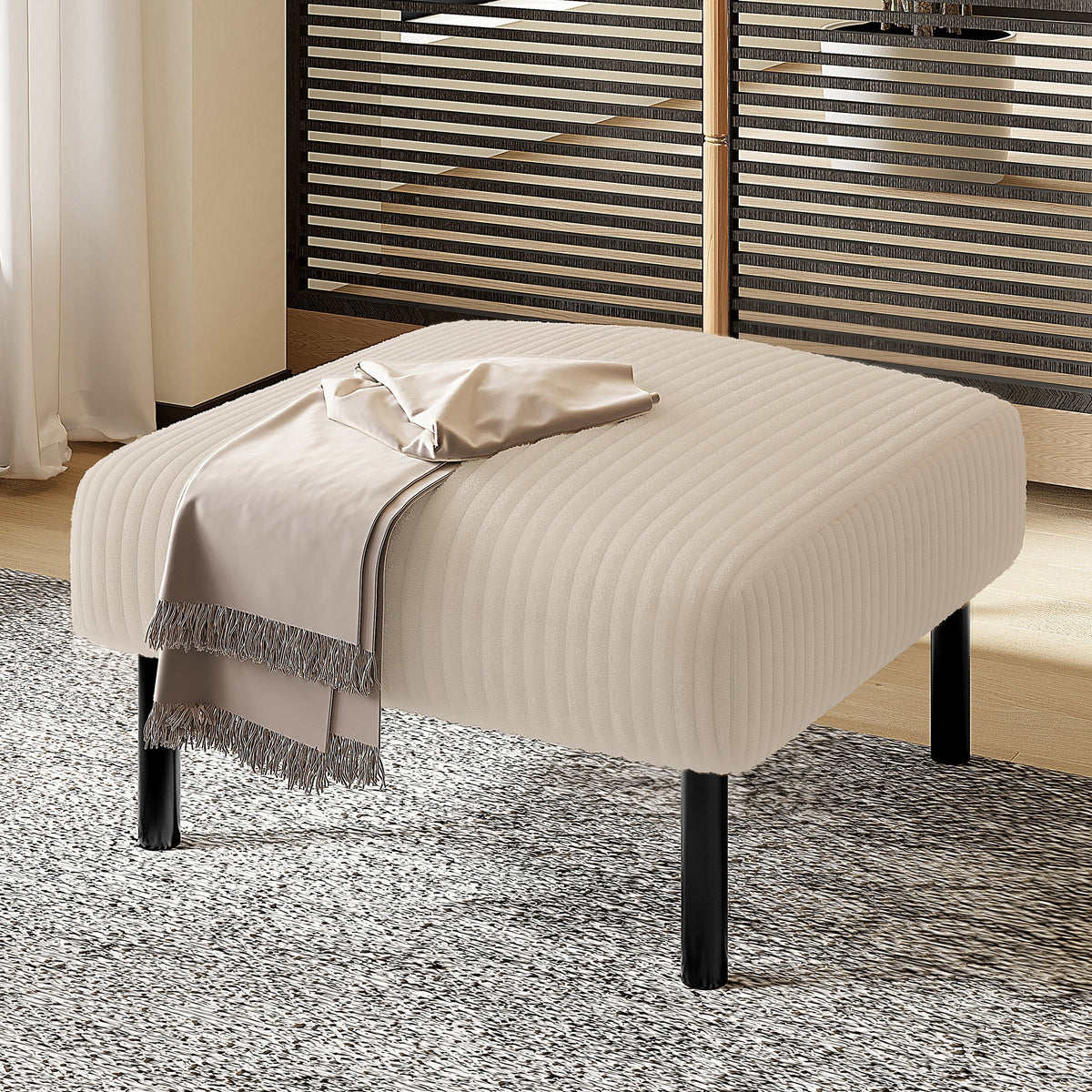 Premium Corduroy Stool - Metal Frame, Velour Cover - Corduroy