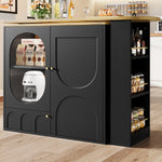 Bar Table 360° Rotating Counter with Storage, White/Black