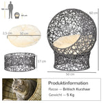 Cat Basket Cat Cave, 2-Piece with Cushion, Anthracite