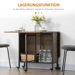 Folding Dining Table, 6 Person, Storage, Light Brown