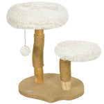 Cat Tree, Play Ball, Beds, Scratching Board, Pearwood White
