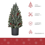 Artificial Christmas Tree Table 170 Branches Snowy Berries Pine Cones Plastic