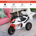 Children's motorcycle ride-on vehicle with music, stable & safe, white