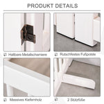 Dog Gate 4-Piece Set Foldable Freestanding 220 x 91 cm, Wooden White