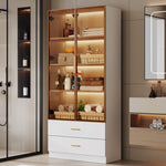 Bathroom Cabinet, 75cm, 2 Drawers & 2 Doors, Glass