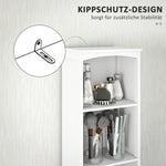 Bathroom Cabinet, Tall with 3 Shelves, 1 Drawer, White