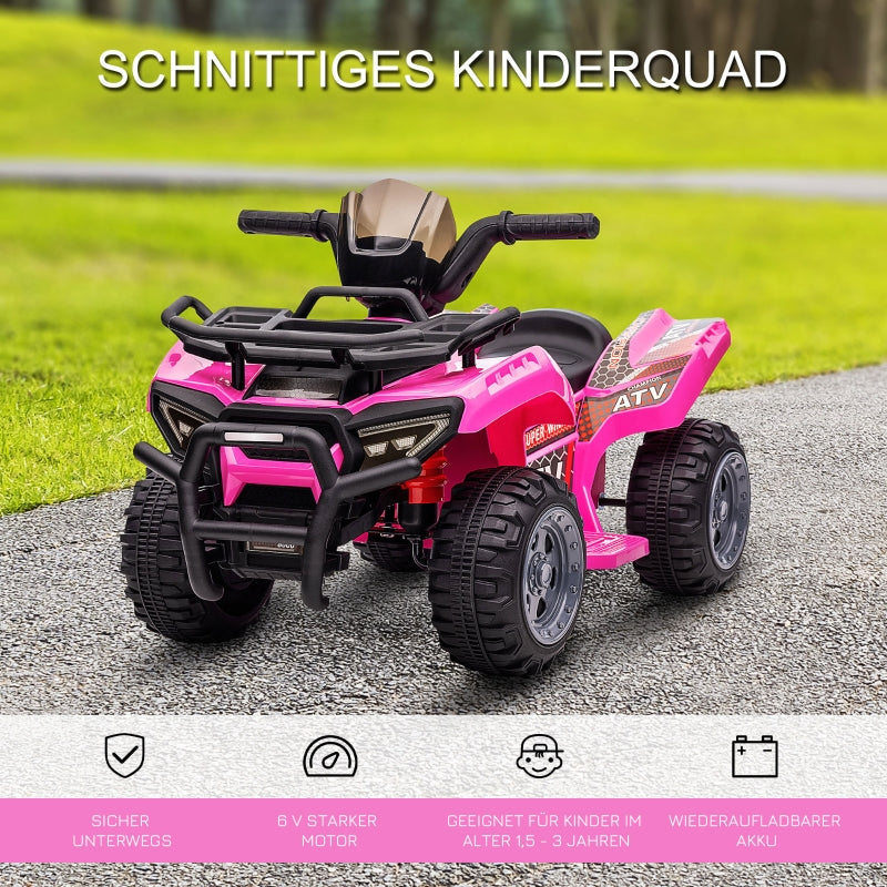 Kids Quad Electric 6V, Forward Function, Music, Pink