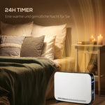 Heater Fan Electric, 2180W 3 Warm Levels 24-Hour Timer, Steel White