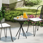 Garden Table Ø60 x 70 cm, Weatherproof Round Steel, Black