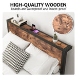Metal Platform Bed Frame 140x200cm Storage Headboard Noiseless, Vintage Brown