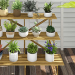 Plant Staircase Flower Shelf, 3 Steps, Fir Wood