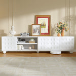 TV Cabinet Lowboard 200cm 3-Door Printed Design - White