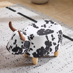 Universal Pet Footstool, Non-Slip Shoe Changing Stool with Solid Wood Legs, Black and White