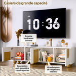 Low TV Stand 4 Doors 175cm - Vintage Wood Grain