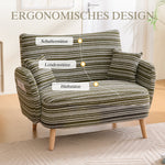Modern Two-Seater Sofa with Comfortable Armrests and Storage Bag, Loop Fabric