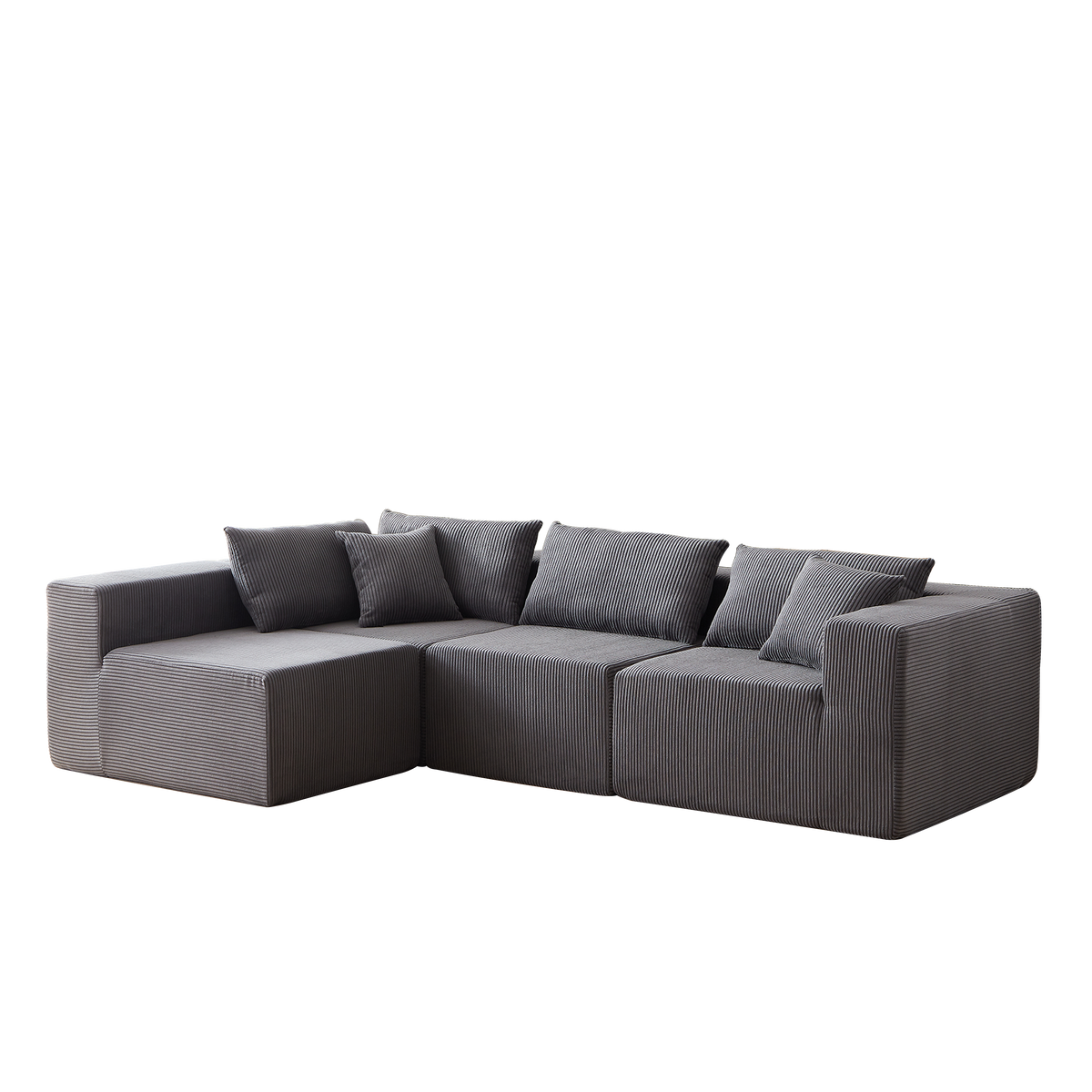 Modular L-Shaped Sectional Sofa 104-Inch 4-Piece - Corduroy