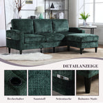 Sofa, 4-Seater with Footstool & Storage, Velvet