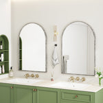 Arched Mirror, Wall/Vanity Decor for Bathroom/Living Room, Silver
