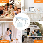 Folding Table 244cm, Portable Heavy Duty, White