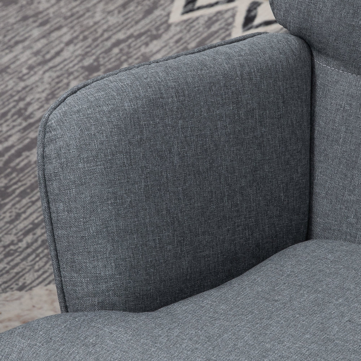 Rocking Chair with Stool, Nursing Chair, Linen Look