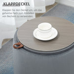 2-in-1 Ottoman with Storage, Removable Lid, Ø44cm x 47.5cm, Gray Velvet