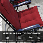 Sun Lounger Cushions, Water-Repellent, 50x116x5 cm, Wine Red
