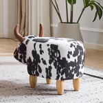 Universal Pet Footstool, Non-Slip Shoe Changing Stool with Solid Wood Legs, Black and White