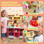 Play Kitchen with Running Water, 85-Piece Accessory Set, Lights and Sounds, Multicolor