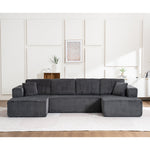 Modern U-Type Leisure Sofa with Modular Design and Lounge Chairs, Lamp Fabric