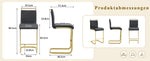 Bar Stools Set of 2 Nordic Style Gold Metal Legs - Black Faux Leather