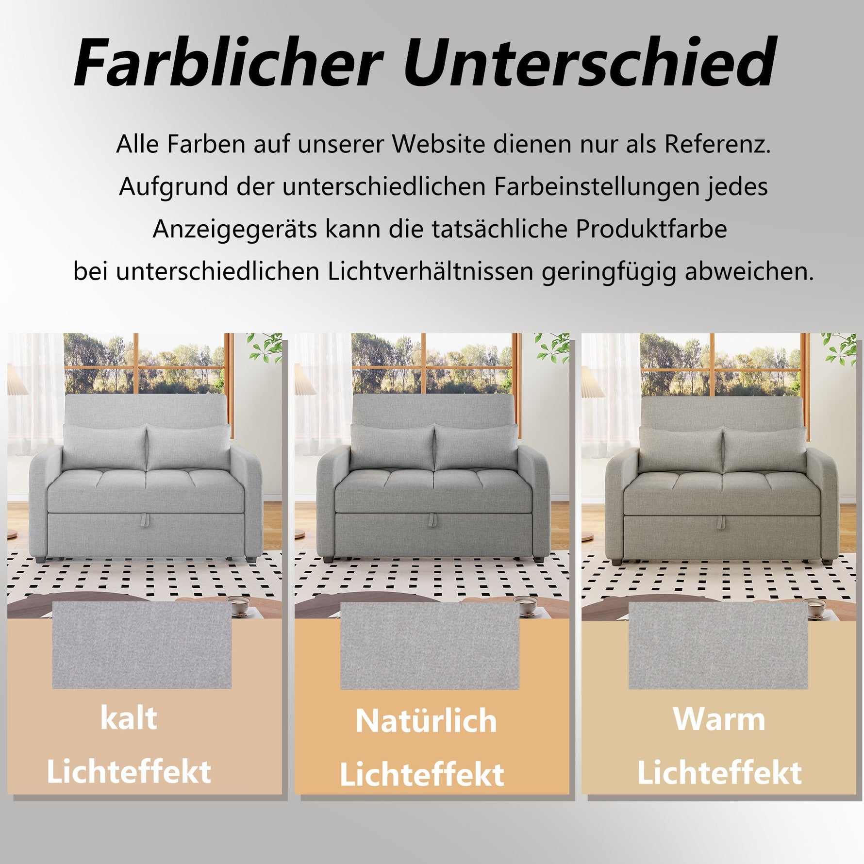 Sofa Bed, Multifunctional Folding Adjustable Backrest 180x127cm