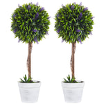 Artificial Lavender Plant, 60cm Potted Houseplant Set of 2, Indoor/Outdoor Use