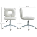 Children's Desk Chair, Height-Adjustable Swivel, White