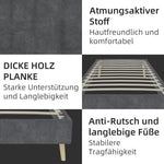 Modern Minimalist Bed Frame, Low-Profile Base 90x200 cm, Grey Dutch Velvet Fabric