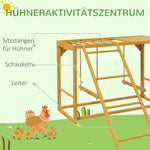 Chicken Play Frame, Playground with Swings and Ladder for 3-4 Chickens, Natural Wood