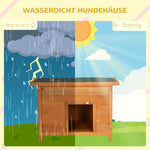 Outdoor Dog Kennel, Hinged Asphalt Roof, Raised Floor, Wooden, Yellow