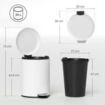 Trash Can, 20L Pedal Bin with Lid, Metal