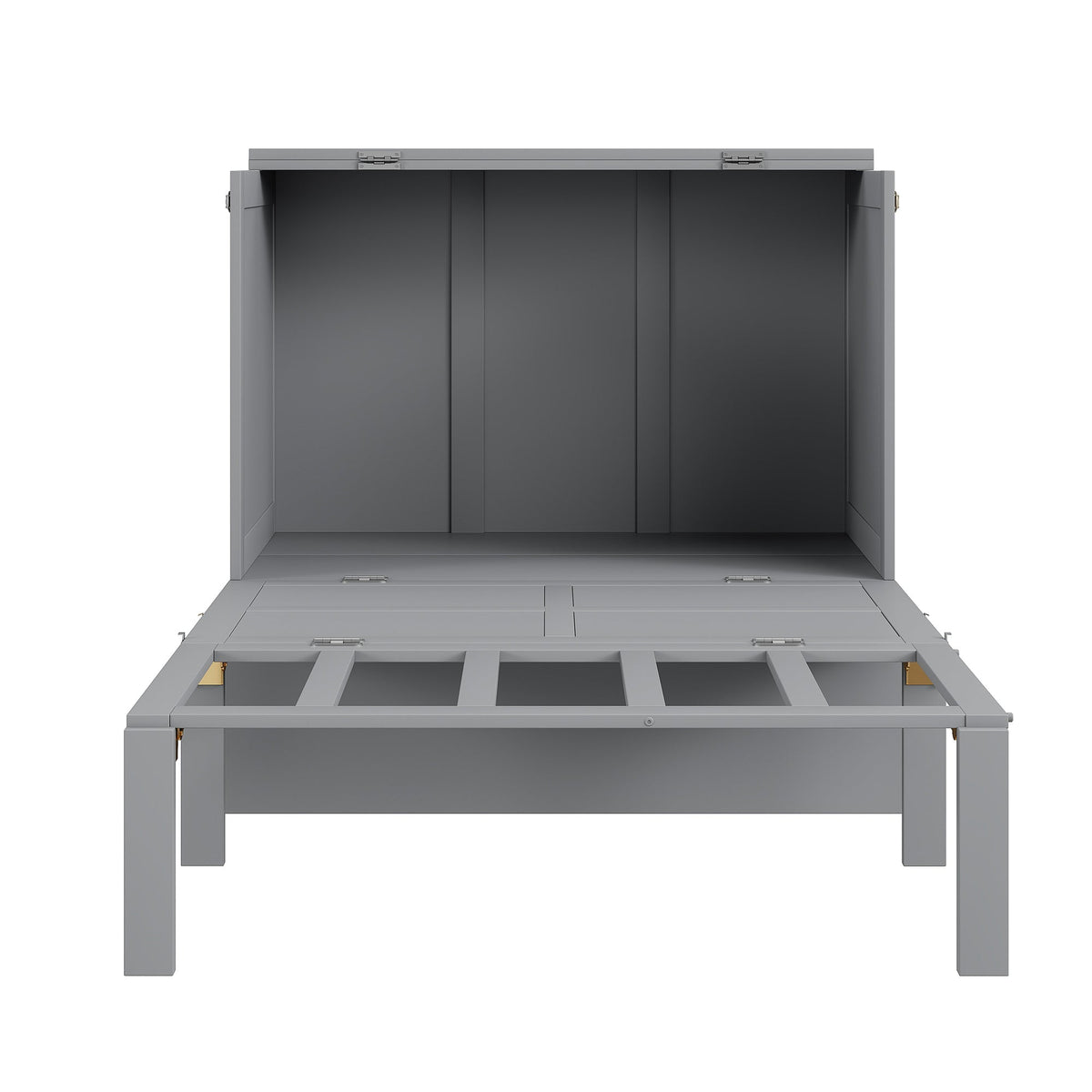 Wall Bed, 90x200 cm, Slatted Frame, Grey