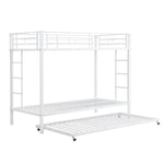 Bunk Bed 90x200cm Pull-out Bed High Railings - White