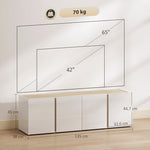 TV Stand, 65-inch, Soft-Close Doors, Adjustable Shelves, Cable Holes, White