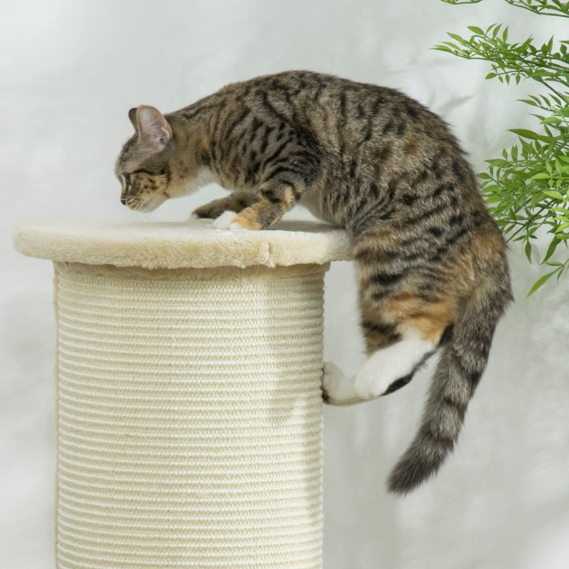 Corner Cat Scratching Board, Space-Saving, Cream White
