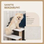 Pet Stairs, 4-Step with Scratching Post, Chipboard Plush Jute, White