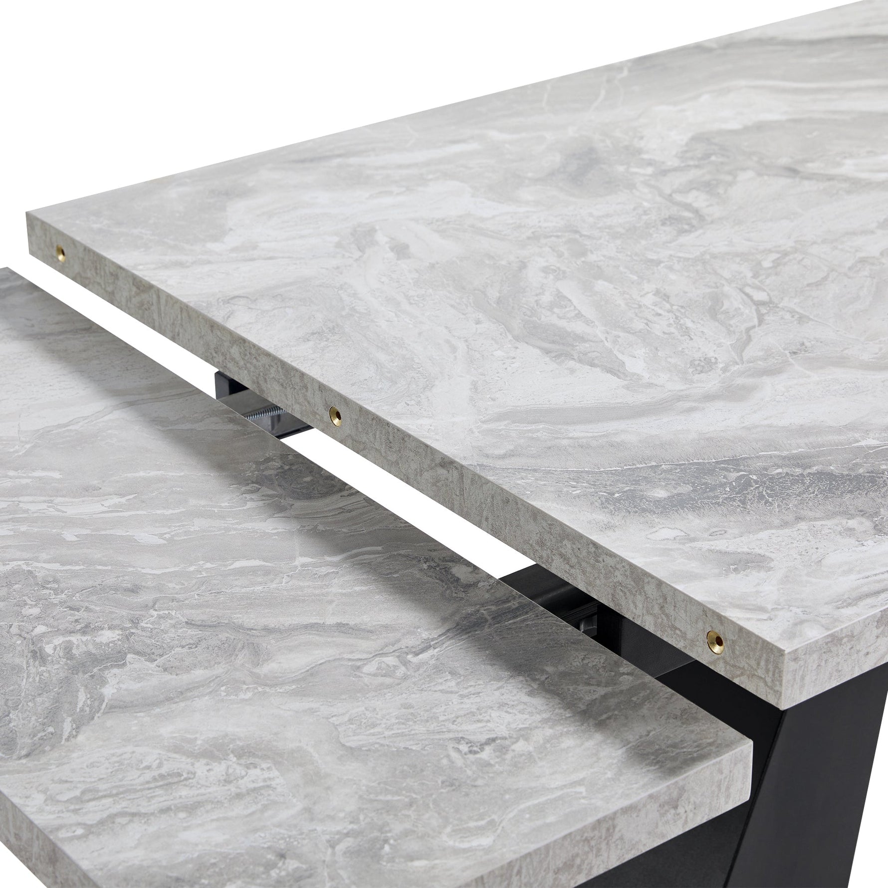 Telescopic Dining Table 99-159cm Extendable Pedestal Legs - Grey