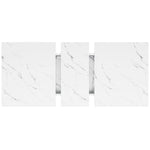 Extendable Dining Table with Butterfly Frame and Leaf, Marble Top and Metal