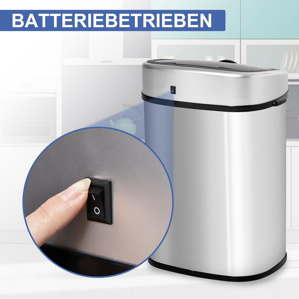 Trash can, 48L Infrared Sensor Hygienic, Stainless Steel Silver