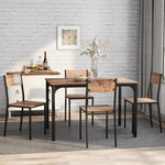 Dining Set Table with 4 Chairs Multi-Use - Vintage Brown